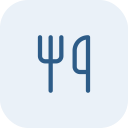 Fork and knife icon for restaurant and hospitality web design and Google reviews