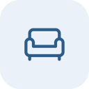Sofa icon for interior designer portfolio websites and branding